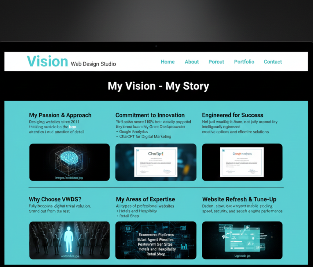 Screenshot of Vision Studio About Page