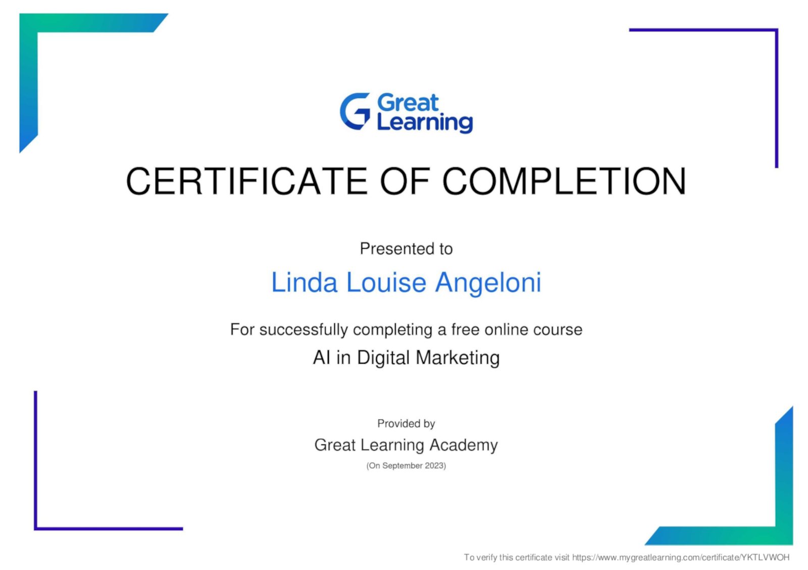 AI Digital Marketing Certificate