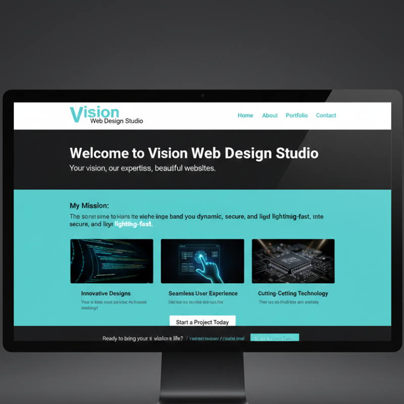 Screenshot of Vision Studio Home Page
