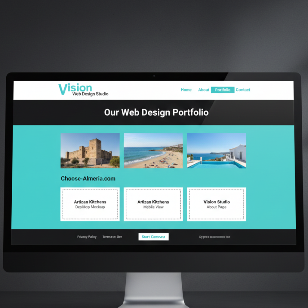 Screenshot of Vision Studio Portfolio Page